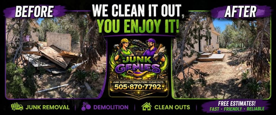 A wooded Southwest Colorado property cleared of debris by Junk Genies