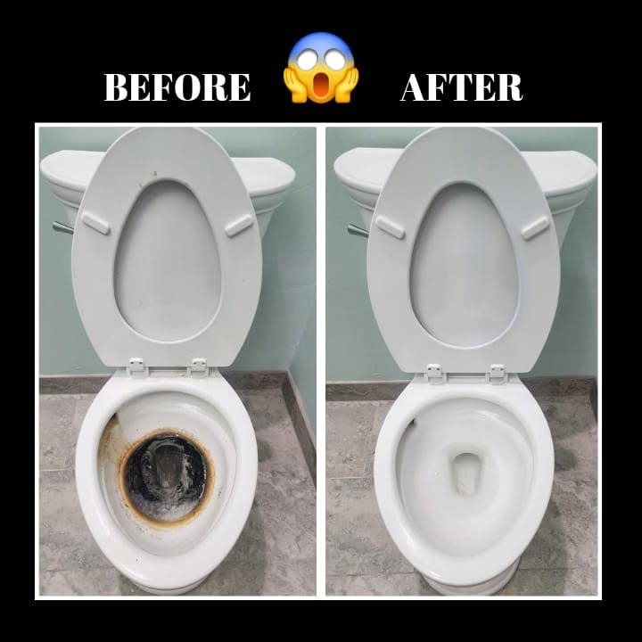 Before and after: a bathroom toilet sanitized
