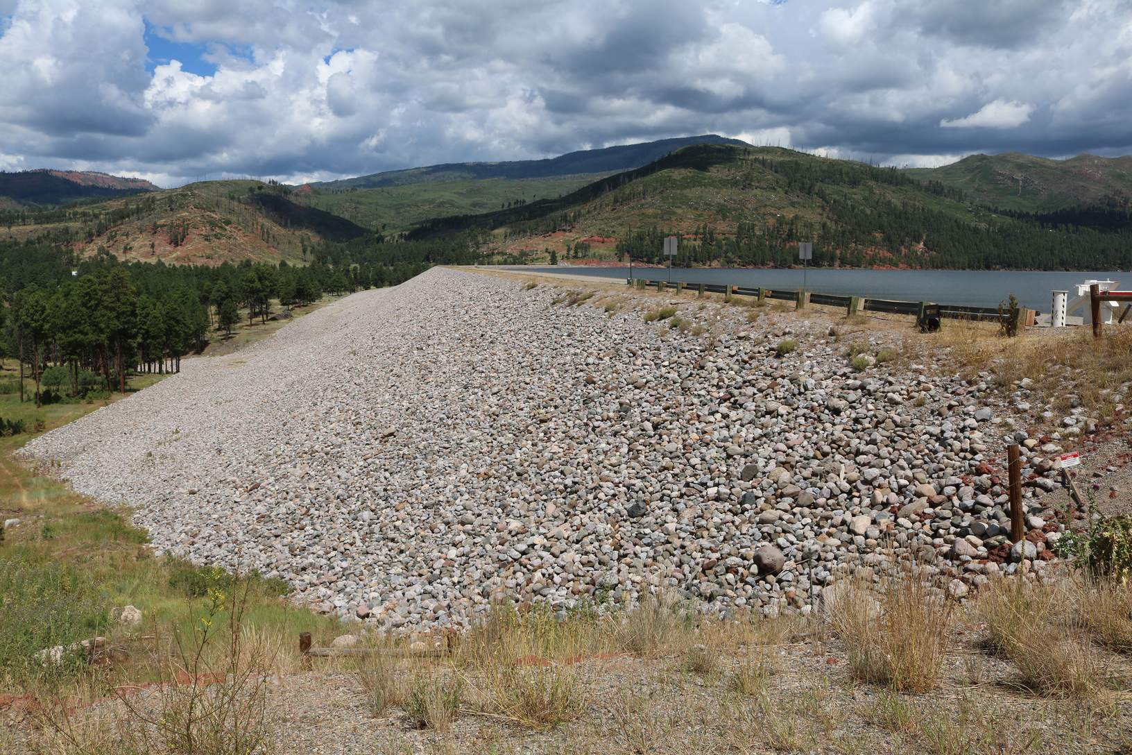Vallecito Dam today, an earthfill dam completed in 1941