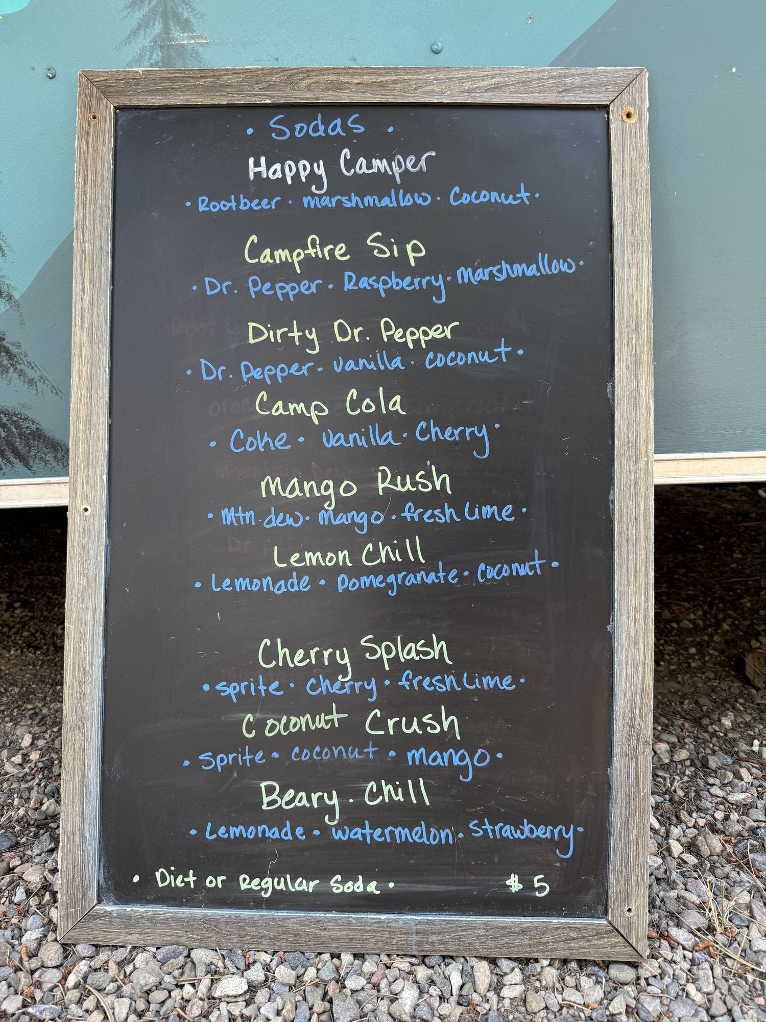 Johnnie's house soda board